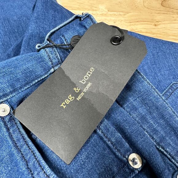 rag & bone NWT Dre Low Rise Slim Boyfriend Jeans Calimet Blue Size 34 - Picture 7 of 10